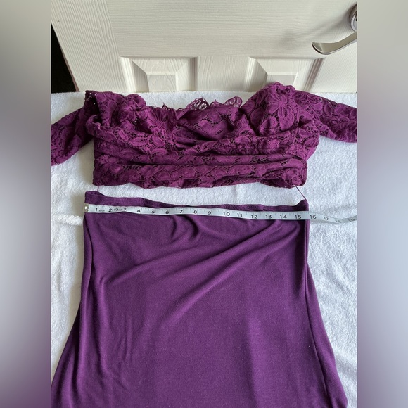 DJT Purple Lace Women's Blouse Sz L - Picture 9 of 10